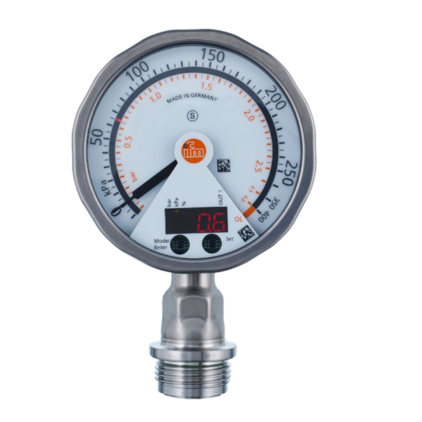 德國(guó)IFM易福門(mén)帶模擬顯示屏的齊平式壓力傳感器PG2430 PG-400-REB12-MFRKG/US/ /P