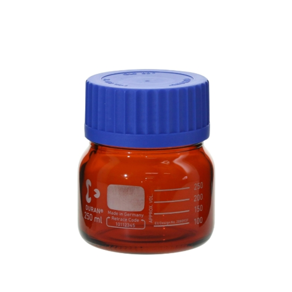 日本SIBATA柴田科學(xué)耐熱螺口瓶廣口棕色帶藍色瓶蓋017250-1250A