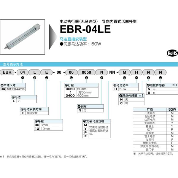 CKD喜開理電動(dòng)執(zhí)行器（無馬達(dá)型）滑塊型EBR-04LE-00-060200NNN-MHNN
