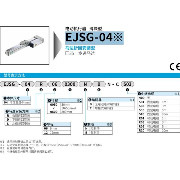 CKD喜開理電動執(zhí)行器（無馬達型）滑塊型EJSG-04E06R0050NBN-CS05