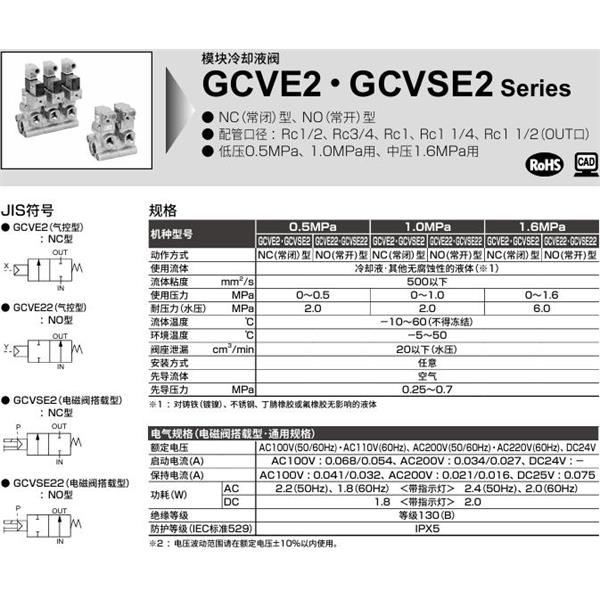 CKD喜開理氣控式2通閥（冷卻液閥）GCVE2-A-15A-05-0