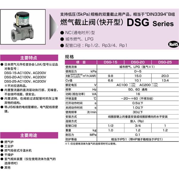 CKD喜開理氣體遮蔽閥（快開型）DSG-25-WH2-AC200V
