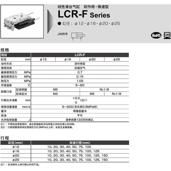 CKD喜開理線性滑臺(tái)氣缸LCR-F-25-100-S506DTN